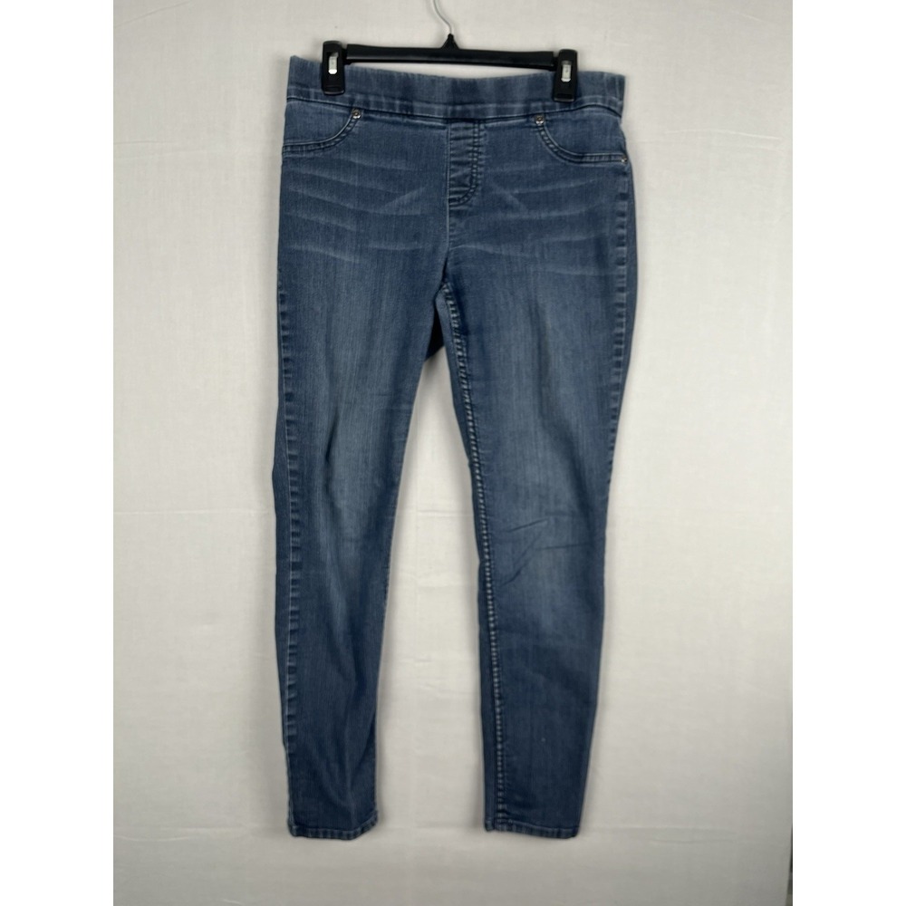 Chico's Platinum Denim‎ Womens Jeans Size 1 Regular Blue Stretch Straight
